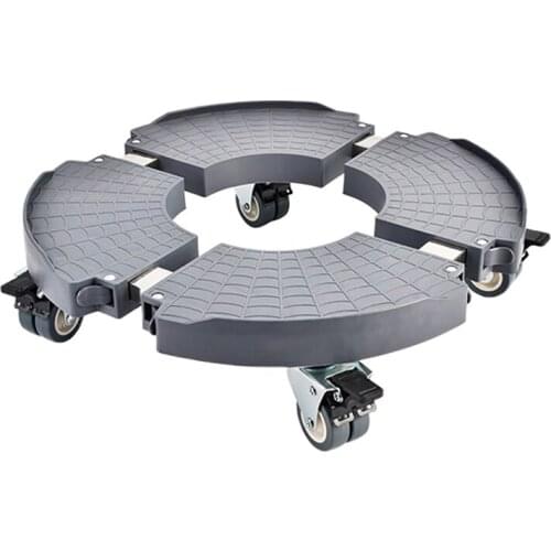 Stainless Steel Tube Round Retractable Flower Pot Potted Tray Base Rack With Wheels Movable Flower Pot Rack Gray