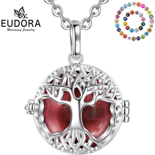 Eudora Pregnancy bola harmony Pendant Tree of life cage harmony ball Necklace for pregnant woman pregnancy new mom gift K163N20