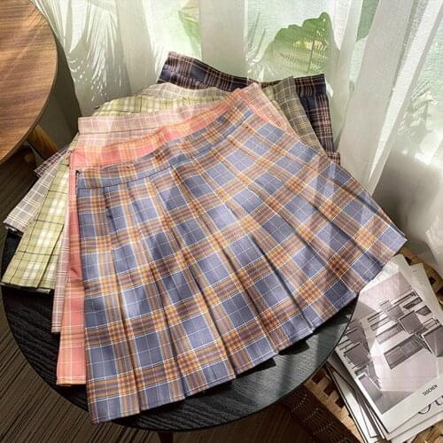 SEDUTMO Summer Plaid Pleated Skirts Women Sexy Slim High Waist Casual Spring Mini Lolita Kawaii Cute Girls Skirt ED1578