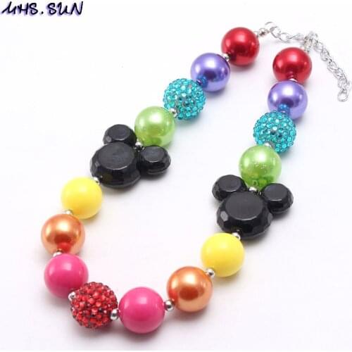 MHS.SUN Fashion cartoon design baby girls chunky beads necklace for children kids handmade colorful bubblgum jewelry necklace