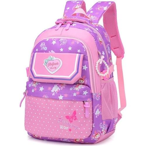 Cute Cartoon Girls School Bags Kids Backpack Princess Primary Student Schoolbag Waterproof Nylon Large Child Bookbag 2-6 Grade