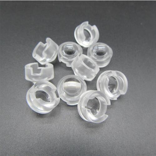 100pcs 13mm 1W 3W Mini LED Lens 15 30 45 60 90 100 Degree for IR CCTV LED PCB Convex Acrylic Lens Holder Reflector Collimator