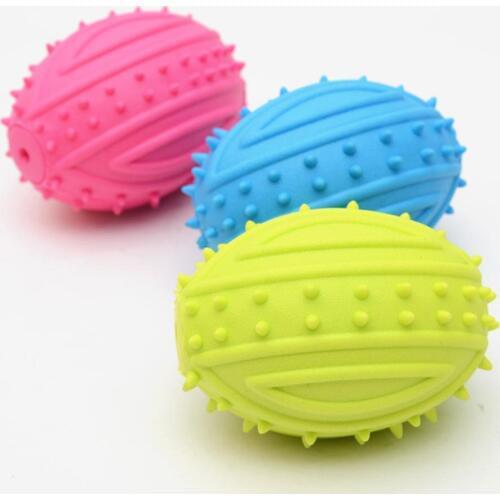 Fashion Pet Supply 3D Baseball Shape Rubber Round Ball Toy Interactive Funny Training Dog Molar Teeth Chew Toys