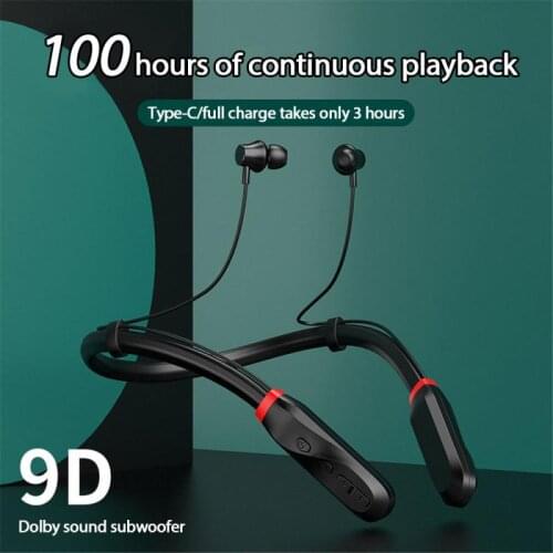 I35 Stereo In-ear Hanging Neck Sports Bluetooth Headset Earbuds, 1000 MAh Battery, 100 Hours Of Battery Life Earphones
