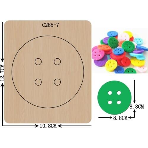 New Felt, buttons Wooden die Scrapbooking C-285-7 Cutting Dies Compatible with most die cutting machines