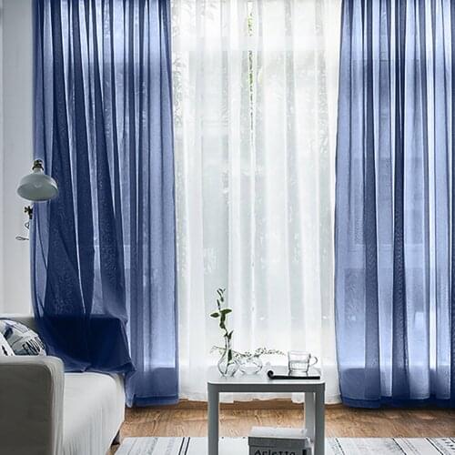 Solid Color Sheer Curtains Drapes for Bedroom Kitchen Living Room Semi Voile Home Decor Tulle Curtains on Windows