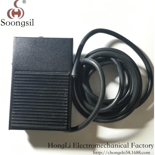 Foot Switch Momentary SPDT AC 220V 10A NO NC Foot Controller Pedal Switch with two meters Line Foot Switch