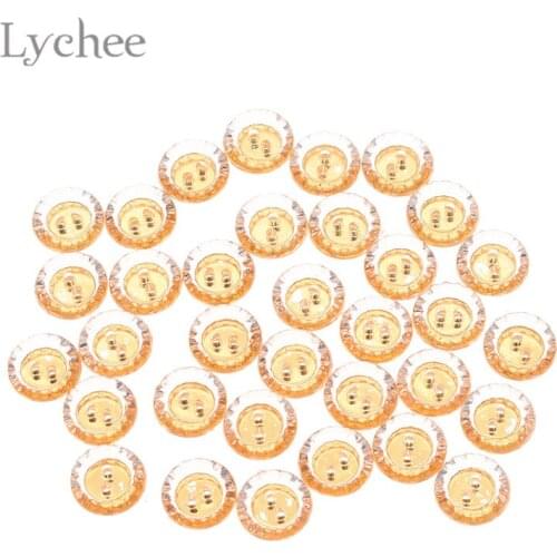 Lychee Life 50pcs Sewing Clear Buttons Transparent Round Buttons DIY Sewing Supplies Accessories For Garments