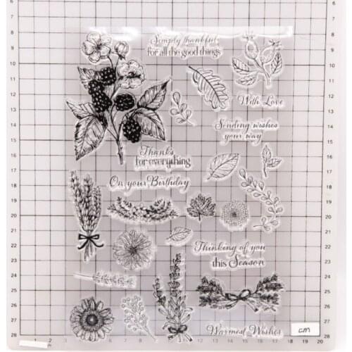 Flowers And Fruits Transparent Clear Silicone Stamp Seal Cutting DIY Scrapbooking Rubber Stamping Coloring Diary Decor Reusable