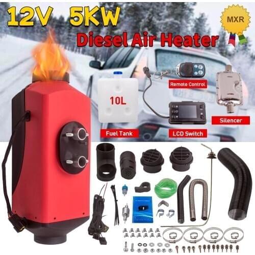 12V 2KW~5KW Diesel Air Heater W/LCD Remote Control For Tank ,Vent, Duct, Silencer, Exhuast Caravan Motorhome