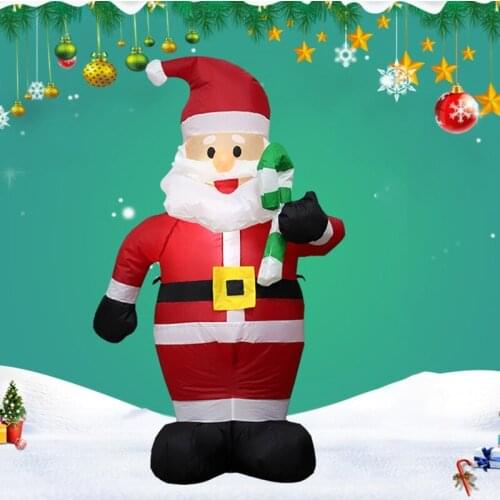 Christmas Santa with Candy Canes Inflatable Ornaments Prop Yard Giant Lawn Inflatables Home Family Outside Holiday Decor