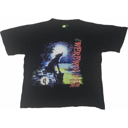 Vintage90s Goosebumps The Werewolf of fever swamp RL Stine Parachute Press Shirt Size.L(Kid) FreeShipping