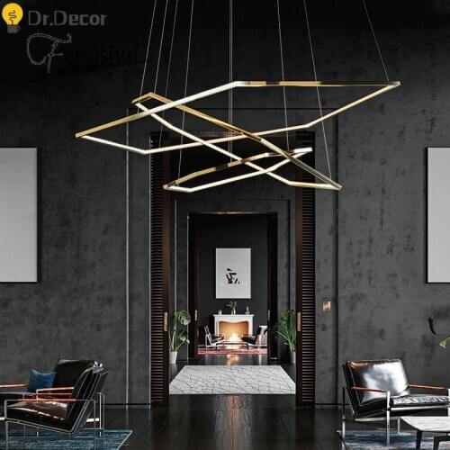 Modern LED Chandeliers Suspension Light Luxury Gold Fitting Design LED Hanging Lamp for Living Room Villa Chandelier Lighting