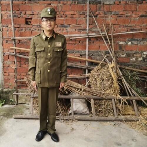 TaiWan Army Traditional Suits Physical pictures China traditional militaty clothing officer Kuomintang uniform TV Moive costume