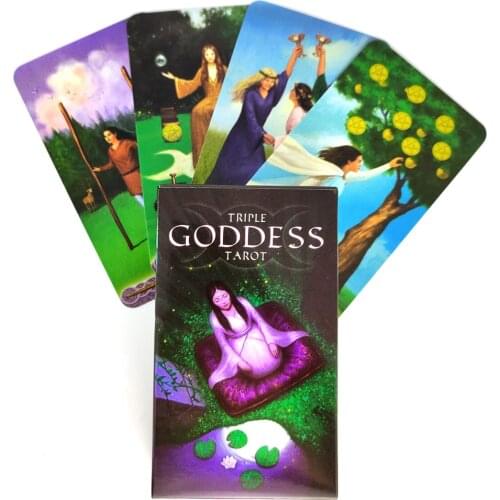 Triple Goddess Tarot Cards And PDF Guidance Divination Deck Entertainment Partys Board Game Supports Wholesale 78 Sheets/Box