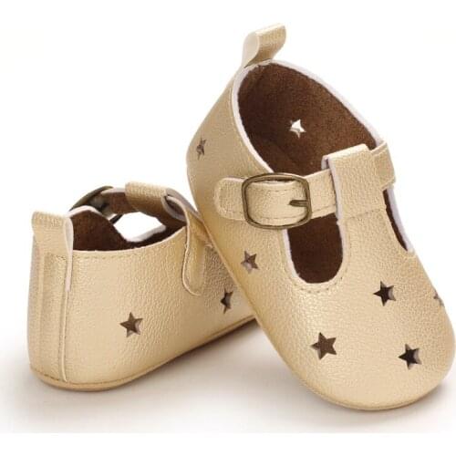 Newborn Infant Baby Girls Shoes Spring New Prewalker Non-slip Hollow Princess Summer PU Leather Shoes 0-18M