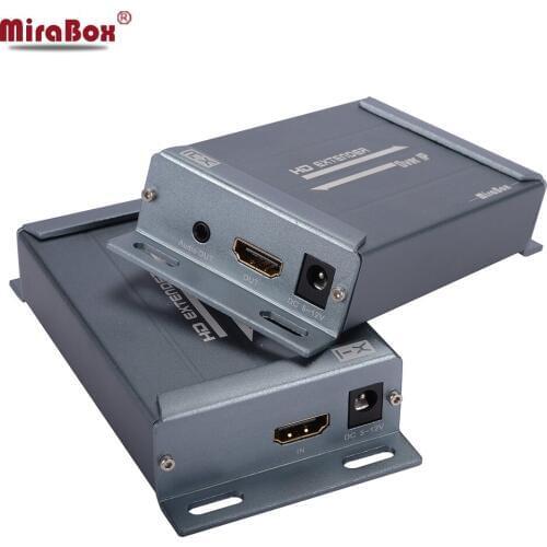MiraBox TCP IP HDMI Ethernet Extender 120m over Cat5 to UTP STP Rj45 Network HDMI Transmitter and Receiver via Cat5e/Cat6 LAN