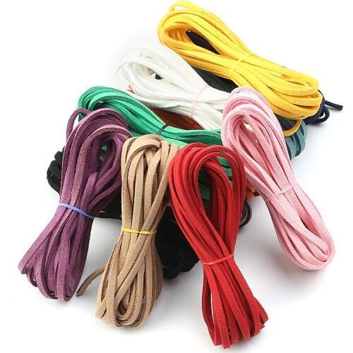 3mm Flat Faux Suede Cord String Rope Thread Velvet Leather Cords for DIY Making Necklace Jewelry Needlework Accessories