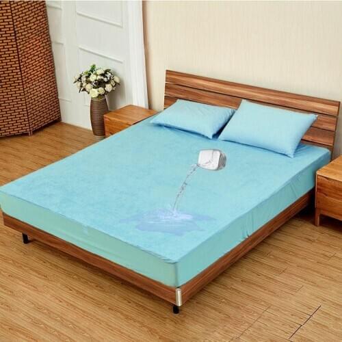 Waterproof Mattress Cover Bamboo Fiber Terrycloth Mattress Protector Cover Anti-Mite Anti-slip Fitted Bed Sheet No Pillowcase