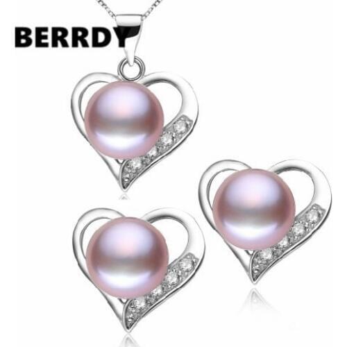 REAL PEARL Freshwater Pearl Jewelry Set Bridal Wedding Jewelry Set 4 Color Necklace Earrings Set with Cultured Pearl