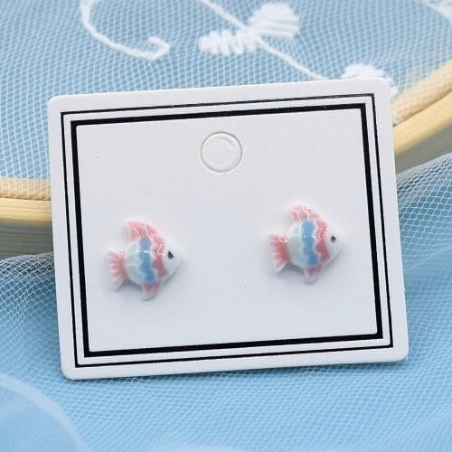 1PC Ceramic Girl Sense Simple Korean Fashion Small Fresh Jewelry Star Doudou Earrings Cartoon