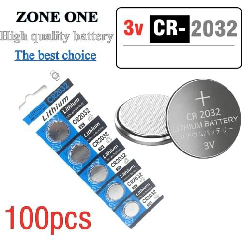 100pcs/Lot Card Coin CR2032 3V Coin Battery Applicable Watch Computer Remote Control
