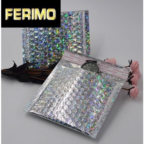 20pcs 15x13cm/23x30cm silver laser Bubble Mailers Padded Envelopes Packaging Shipping Bag Mailing Envelope Courier Bag pouch