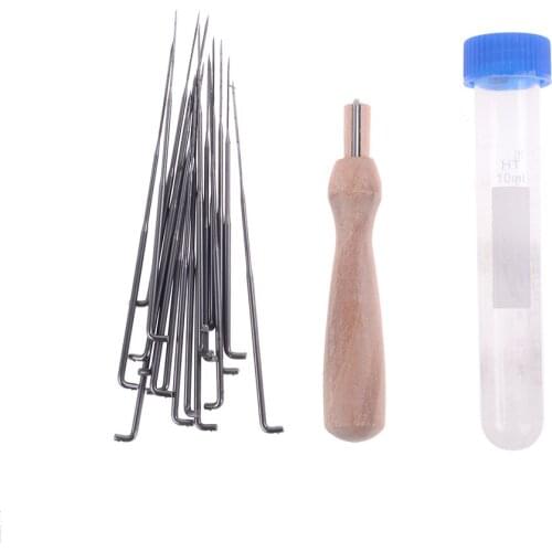 3sizes 1Set Wooden Handle Wool Felting Tools Felting Needles Holder Outfit Slim Felt DIY Package