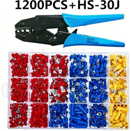 480/660/1200PCS Insulated Spade Butt Ring Fork Set Cable Connector Ring Lugs Rolled Terminals Electrical Wire Crimp Terminal
