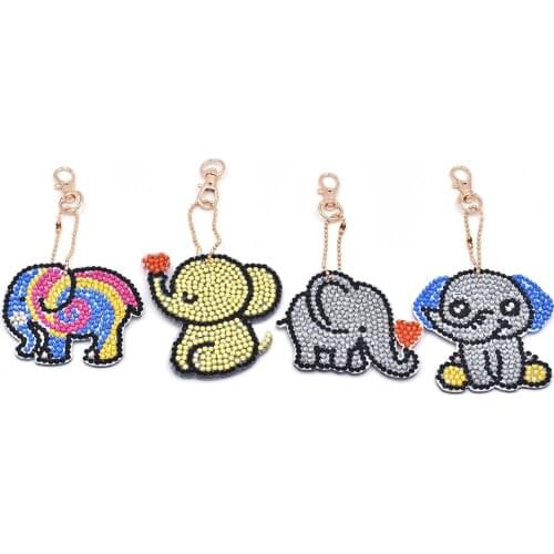 5D diamond painting cute animal DIY keychain diamond bag pendant jewelry mosaic home decoration pattern handmade new year