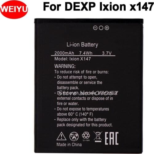 2000mAh Battery for DEXP S Ixion X 4.7 Ixion x147 Accumulator