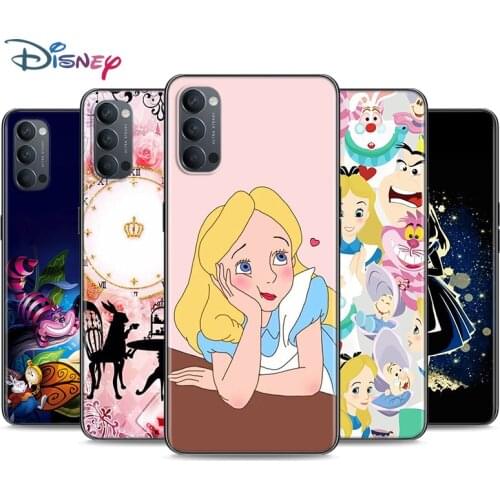 Alice in Wonderland Soft Black Silicone Cover For OPPO Reno 5 Pro+ 3 4 Lite F SE Z Pro 4G 5G Phone Case Shell