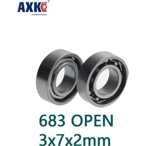 Axk High Quality 10pcs/lot 683 Open 3x7x2mm Metric Miniature Deep Groove Ball Bearing 683a 683 Open Mr618/3 3*7*2mm