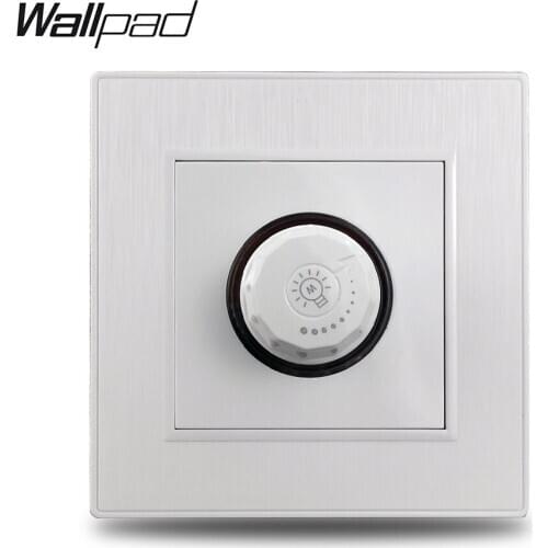 Wallpad S6 White LED Dimmer Switch 3-80W Brushed PC Panel