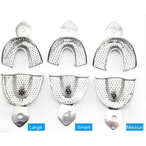 Free Shipping Dental Materials Stainless Steel Impression Tray 3 Pairs / pack,Including (Large Medium Small)