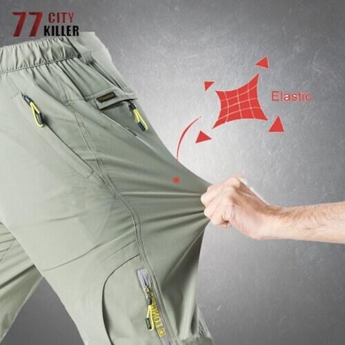 Tactical Elastic Pants Men Multi Pockets Loose Breathable Quick Dry Trousers Male Outdoor Mountain Climbing Joggers Mens Pants