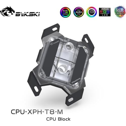 Bykski pc processor water cooler CPU Water Block for AMD Ryzen AM4 AM3+ AM3 AM2+ AM2 FM2+ FM2 FM1 Liquid Cooling CPU-XPH-T8-M