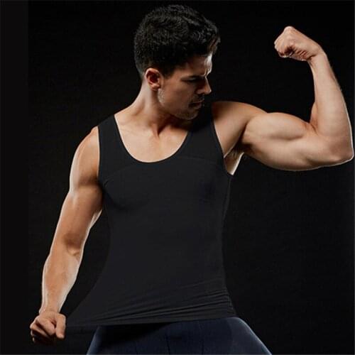 Black White Weight Loss Men Body Shapers Vest Slimming Fitness Waist Sweat Shaperwear Shirts Modeling Strap Underwear Plus Size