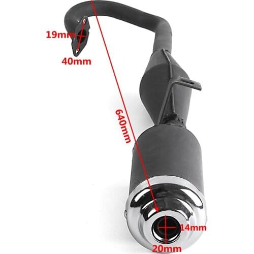 Black 43cc 47cc 49cc Mini ATV Pocket Quad Dirt Bike Scooter ATV Exhaust Pipe Muffler