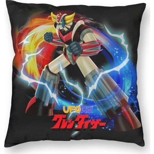 Anime UFO Robot Grendizer Throw Pillow Cover Decoration Square Goldrake Mazinger Z Cushion Cover 45x45 Pillowcover for Sofa