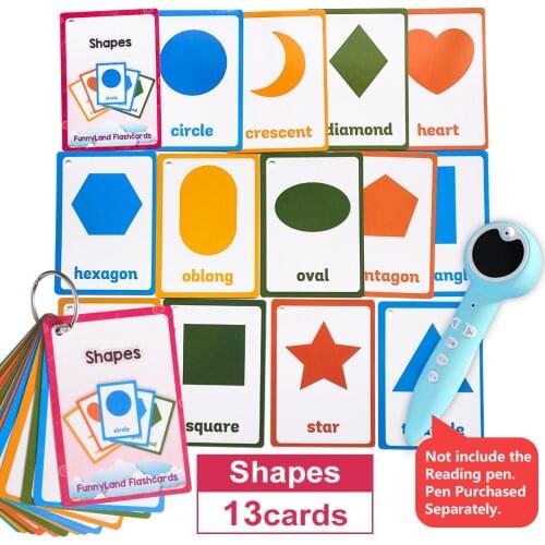 Kids Shapes English Learning Word Card Children Learn English Learning Card Game for Baby Early Education Toys