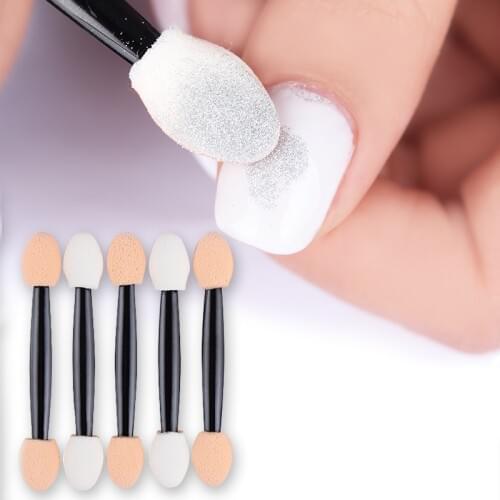 Sponge Nail Powder Puff Brush 20Pcs 50pcs Double-sided Double-ended Eyeshadow Stick Makeup Nail Art Tool