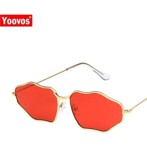 Yoovos 2021 Classic Sunglasses Women Alloy Vintage Ocean Lens Mirror Glasses Retro Metal Glasses Lunette De Soleil Femme UV400