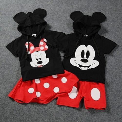 Mickey Baby Boy Clothing Set Minnie Girls Clothes Disney Twin Brothers and Sisters 2pcs Suit School Uniform Sports Outfit Sets