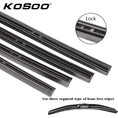 KOSOO Car Windscreen Wiper Blade Insert Natural Rubber Strips 14" 16" 17" 18" 19" 20" 21" 22" 24" 26" 10mm Auto Accessories 4PCS