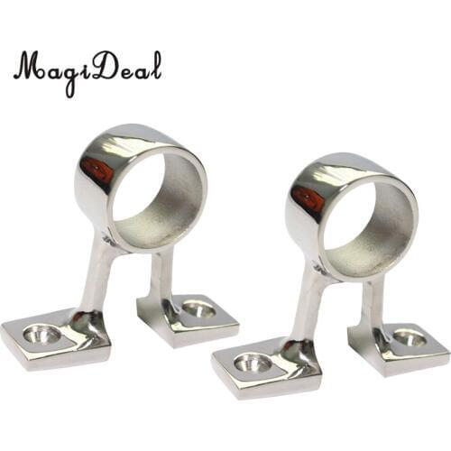 MagiDeal 2pcs Durable Marine Boat Yacht Stainless Steel Hand Rail Two Leg Stanchion 1'' 25mm Water Sport Rafting Boating Caravan
