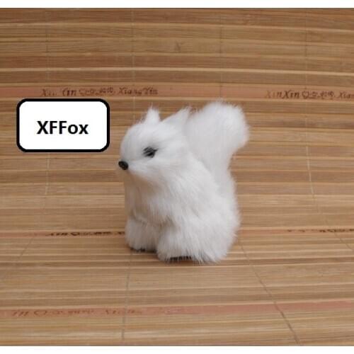 Mini simulation squirrel model polyethylene&furs real life white squirrel doll gift 8x5x8cm xf2247