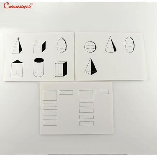 Montessori Cards for Sensory Geometric Set Preschool Teaching 3 Cards PVC Materials Educational Toy Brain Teaser SE012-B3