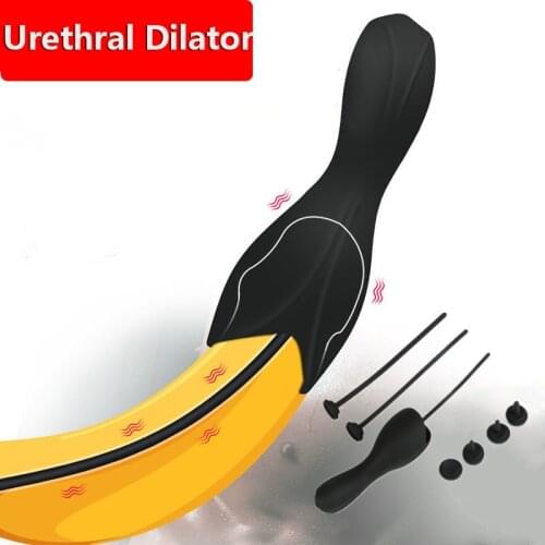 Soft Penis Plug Vibrator Smooth Male Penis Insert Device Sex Toys for Men Dilatator Sounds Silicone Vibrator Urethral Catheter18