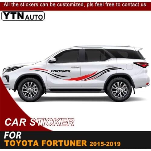 Side Door Car Stickers Letter Color Change Stripe Graphic Vinyl Decals For Toyota Fortuner 2015 2016 2017 2018 2019 Accessories
